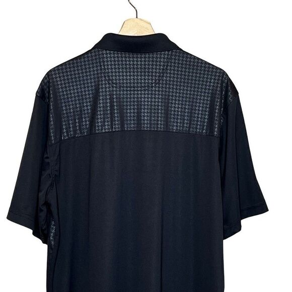 Greg Norman for Tasso Elba black houndstooth golf polo size L - Picture 4 of 9